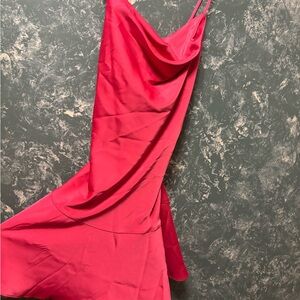 Aidan Mattox Hot Pink Strapless Cowl Slip Dress